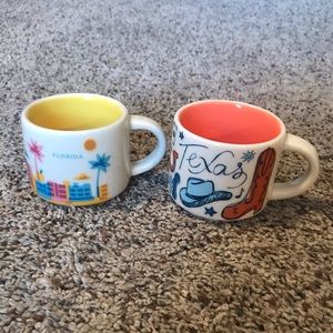 2 Mini Starbucks ornament mugs